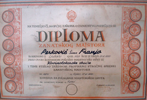 Diploma - Mr. Franjo Perković