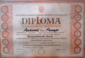 Diploma - Gosp. Franjo Perković